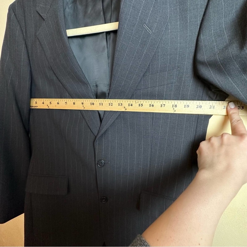 Brooks Brothers Brooksease Men's Wool Sports Coat Blazer 40R Gray Pinstripe - Picture 10 of 16